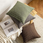 MIULEE Pack of 2 Decorative Burlap Linen Euro Sham Spring Throw Pillow Covers Modern Farmhouse Vintage Pillowcase Rustic Woven Textured Cushion Cover for Sofa Couch Bed 26x26 Inch Olive Green