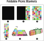 Extra Large Picnic Blankets Waterproof Foldable (80"x 80") Boho Beach Blanket Waterproof Sandproof,3-Layer Thicking Mat Outdoor Packable Camping Blanket