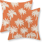Burnt Orange Palm Tree Pillow Covers 20x20 Inch Set of 2 Vintage Tropical Decorative Pillow Cases Summer Outdoor Cushion Cover Farmhouse Linen Decoration Throw Pillows for Couch Living Room