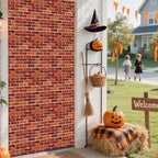 Large Brick Wall Backdrop Tapestry for Christmas, Faux Brick Backdrop Wall Covering Removable Red Tablecloth, Medieval Castle Stone Photo Scene Setter for Winter Curtains Door Decor (51" X 90")