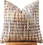 AmHoo Boho Chenille Pillow Cover Decorative Tufted Pillowcase for Couch Bed Sofa Bedroom Living Room Modern 18 x 18-Inch Brown