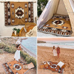 Hopstar Aztec Throw Blanket Navajo Indian Blankets and Throws Boho Western Decor Couch Cover Blanket for Bed Sofa Living Room Beach Travel 51"x63"