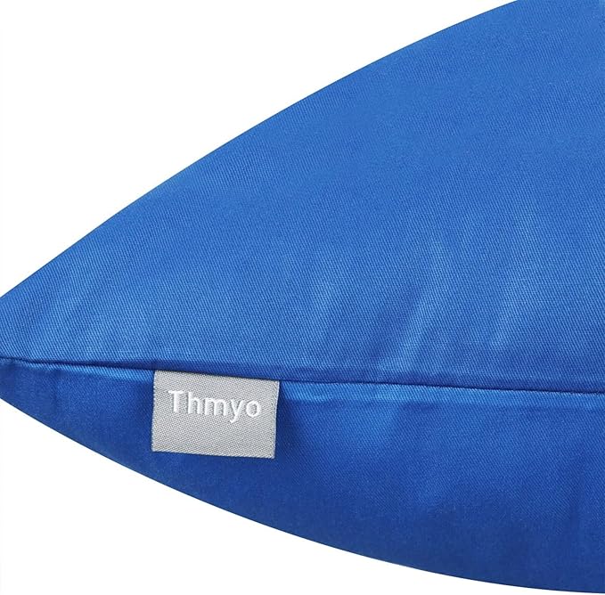 4-Pack 100% Cotton Comfortable Solid Decorative Throw Pillow Case,Thmyo Square Cushion Cover Pillowcase Sublimation Blank Pillow Covers DIY Throw Pillowcase for Sofa Bedroom(24x24 inch/ 60x60cm,Blue)