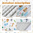 Tiamon 4 Pack Baby Blanket for Boys Girls 30 x 40 Inch Soft Double Layer Blankets with Dotted Backing Lovely Design Quilt for Unisex Toddler Newborn Forest Multicolor Printed (Animals)