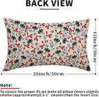 4th of July Floral Pillow Covers 12x20 Set of 2 Rustic Old Style Navy Blue Red Black Flower Print Rectangle Decorative Outdoor Pillowcases Patriotic Throw Cushion Case Decor for Couch Sofa Bed