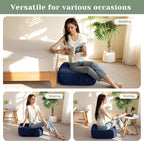 8" Washable Floor Pillow Cushion for Adults, Meditation Cushion Pillow, Removable Tufted Blended Corduroy Cover, Large Square Floor Sitting for Tatami Living Room or Yoga, 22x22 Inch, Machine Washable
