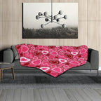 Valentine Blanket Soft Flannel Lightweight Red Pink Love Heart Valentines Throw Blanket Cozy Warm Blankets All Seasons Home Party Decor On Living Room Sofa Couch Bed 60x80 inch