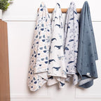 Gerber Unisex Baby 100% Cotton Flannel Receiving Blankets 30x30 Inches (Pack of 4), Coastal Calm, One Size