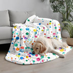 Kids Colorful Throw Blanket, Rainbow Polka Dot Funny Bright Blanket for Bed Sofa Travel and Camping Flannel Blanket Gift, Super Soft Cozy Fluffy Plush Blanket for All Seasons, 50" x 60"