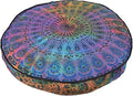 Indian Mandala Cotton Floor Pillow Cover Bed Room Dorm Decor Cushion Cover Beach Throw Decorative Ottoman Cover Boho Footstool Meditation Puffe Cases Pet Dog Bed Cover