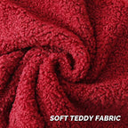 FUTEI Maroon Throw Pillow Covers 20x20 Inch Set of 2,Furry Faux Fur Teddy Boucle Textured Cushion Covers,Soft Fluffy Decorative Pillow Case,Home Decor for Couch Bed Living Room Office Car