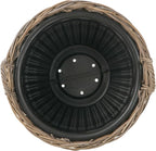 Kouboo Round Rattan Planter Basket with Handles - 11 Gallon Plastic Pot Liner with Drain Holes Included - No Saucer - Indoor and Outdoor Use