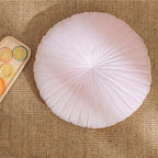 HLOVME Round Pillow Cushion for Couch Velvet Decorative Small Throw Pillow Solid Color for Living Room Bed Floor 15.7”, Light Pink
