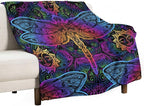 Mandala Boho Throw Blanket Colorful Dragonfly Sun Bohemian Blanket for Sofa Bed Couch Chair Or Dorm 30"x40"