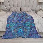 Hippie Bohemian Mandala Throw Blanket Indian Gypsy Abstract Flower Floral Texture Print Blanket for Sofa Bed Couch Chair Or Dorm 30"x40"
