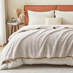 EMME Soft Sherpa Fleece Blanket Reversible Plush Fluffy Large Blanket, Light Weight Warm Decorative Boho Blanket Cover for Sofa, Couch, Bedroom,Travel(Plush Khaki,50"x60")