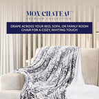 Mon Chateau 60" x 70" Serenity Flannel Throw Blanket, Abstract Print Soft Blanket for Queen-Size Bed, Couch, or Sofa, Cozy Home Decor and Stylish Living Room Comfort, Dreamscape