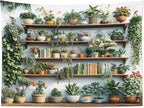 EOBTAIN Green Plant Tapestry Cactus and Floral Potting on Bookshelf Tapestries Hanging Botanical and Reading Tapestry Wall Hanging Decor for Bedroom Living Room 80x60 Inch