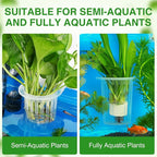 2025 New Upgraded Large Aquarium Plant Holder with 1.57-inch Extension Hooks and Suction Cups for Fish Tank Aquaponic Plant Cultivation and Aquascape Accessories Decorations (4 PCS) Transparent