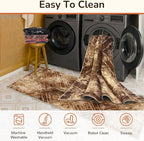 Area Rug 9x12 Rug Machine Washable Non-Slip Low Pile Print Pattern Western Rug for Living Room Bedroom Entryway Tribal Series-Abstract/Cowhide