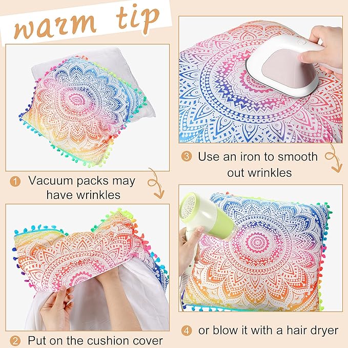 Ganeen 12 Pcs Floor Cushions for Classroom 16'' Boho Kids Seating Pillow Flexible Floor Cushions Meditation Pillows for Toddler Sitting Home School Classroom Kindergarten Daycare Nursery(Square)