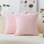 Home Brilliant Decorative Pillow Covers for Couch Sofa Set of 2 Throw Pillow Covers for Girls Room, 40cm, 16 x 16 Inch, Blush Pink