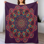 Mandala Throw Blanket Indian Hippie Bohemian Art Floral Texture Pattern Blanket for Sofa Bed Couch Chair Or Dorm 60"x80"