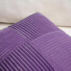 Fancy Homi 2 Packs Purple Lumbar Decorative Throw Pillow Covers 14x22 Inch for Living Room Couch Bed, Farmhouse Boho Home Decor, Soft Striped Corduroy Rectangle Accent Cushion Case 35x55 cm