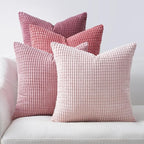 Topfinel 4 Packs Pink Decorative Throw Pillow Covers 24x24 Inch for Living Room Couch Bed Sofa, Boho Western Farmhouse Home Decor, Square Soft Moss Corduroy Fall Cushion Case 60x60 cm