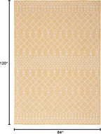 Nourison Home Positano Yellow 7' x 10' Area Rug - Easy Clean, Non Shedding, Bed Room, Living Room, Dining Room, Kitchen (7' x 10')