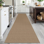 EARTHALL Runner Rug 3x12 Ft Washable Runners for Hallways Extra Long Woven Non Slip Entryway Runner Braided Kitchen Runner Indoor Outdoor Carpet Runners for Entryway, Hall, Foyers, Orange/Tan/Brown