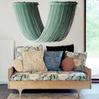Jakalin Macrame Wall Hanging Green Yarn Wall Art Boho Decor Textile Tassel Cord Bohemian Home Decor for Home Living Room Bedroom