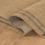 Easy Jute Rugs 4x6 Bordered Natural Color Living Room Indoor Outdoor Area Rug for Patio and Kitchen Rug High Traffic Washable Easy to Clean Solid Boho Woven Design Outside Carpet (4 x 6)
