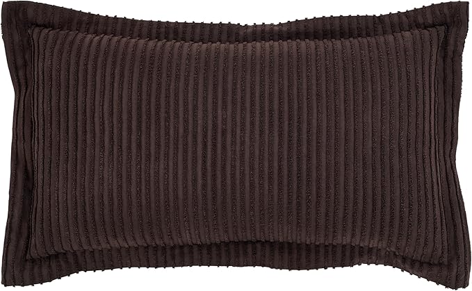 Better Trends Jullian Collection is Super Soft and Light Weight in Bold Stripes Design 100% Cotton Tufted Unique Luxurious Machine Washable Tumble Dry, King Sham, Chocolate