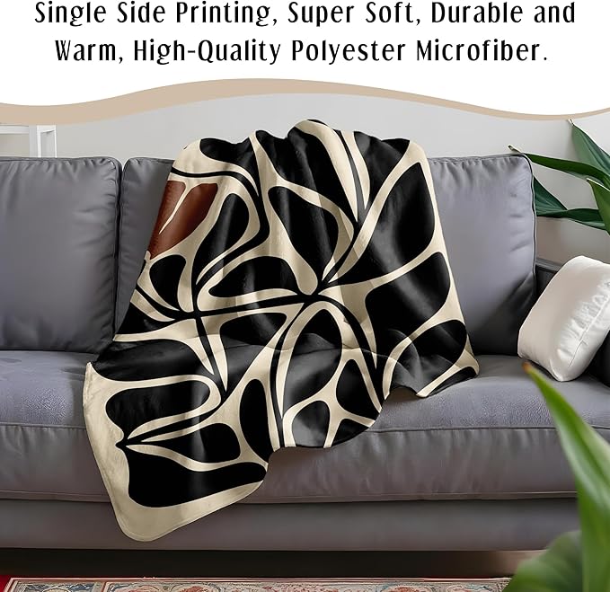 HIWX Boho Floral Kids Blanket, Boho Abstract Floral Blankets, Bohemia Modern Neutral Botanical Throw Blanket for Kids Girls Nursery Toddler Room Bedroom Home Office Couch Bed Decor, 40x30 Inches