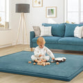 Baby Play Mat for Floor Nursery Rug Muscle Mat Area Rug Playroom Rug 79"x118" Playpen Mat Memory Foam 1.3" Thick Crawling Mat for Babies,Toddlers, Infants, Kids,Indigo