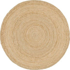 Unique Loom Braided Jute Collection Area Rug - Dhaka (8' Round, Natural)