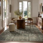 Washable Living Room Area Rug: 5x7 Rugs for Bedroom Vintage Stain Resistant Non Slip Low Pile Lightweight Boho Carpet for Kitchen Dining Room Farmhouse Kids Room Nursery