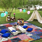 Extra Large Picnic Blankets Waterproof Foldable (60"x 80") Beach Blanket Waterproof Sandproof,3-Layer Thicking Mat Outdoor Packable Camping Blanket
