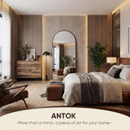 Antok 58" x21” Arched Full Length Floor Mirror, Black Aluminum Frame, Free Standing/Wall Mount/Leaning for Bedroom, Living Room, Dressing Room