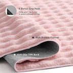 Bedsure 5x7 Fluffy Area Rugs for Living Room, Machine Washable Rugs, Non-Slip Backing, Non-Shedding, Pet Friendly Throw Rug for Bedroom Dining Room, Rug for Kids Room, Strawberry Cream