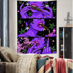 Wegklazax Fantasy Tapestry Blacklight Tapestry for Bedroom Cool Tapestries Wall Hanging for Bedroom and Living Room Purple 44×60 Inches
