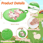 8 Pcs Kids Floor Cushions for Classroom Flexible Round Seating with Handle Soft Waterproof Floor Pillows with Cute Cartoon Animal Pattern for Elementary Daycare Preschool(Farm Animals)