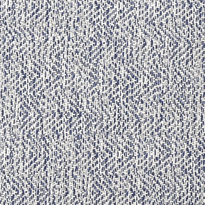SIMPLIHOME Nate Square Pouf - 18 inch Wide Upholstered Handwoven Cotton Ottoman in Denim Melange, Boho Footstool or Extra Seating for Living Room or Bedroom with Polystyrene EPS Beads, Assembled