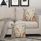 Kawani Summer Dragonfly Pillow Covers 18X18 Inch Red Floral Flower Botanical Nature Decorative Pillow Cases Set of 2 Vintage Farmhouse Throw Pillows for Cushion Sofa Couch Outdoor