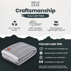 Gold Case Throw Blanket for Bed - 100% Recycled Turkish Cotton Blanket - Elegant Lightweight Soft Throw Blankets for Bed & Living Room - Twin Size Cozy Blankets - 71x90 - Black