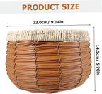 VICASKY Hand Woven Rattan Plant Pot Decorative Flower Basket for Use for Succulents Cacti and Flowers with Craftsmanship
