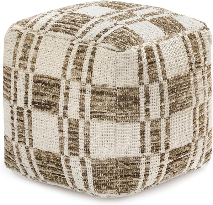 Anji Mountain Pouf Ottoman Foot Rest, Handmade Ottoman Pouf, Comfortable Foot Stool, Decorative Floor Seating for Living Room Decor, Bedroom & Home Décor Accent - Harbor Lattice