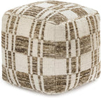 Anji Mountain Pouf Ottoman Foot Rest, Handmade Ottoman Pouf, Comfortable Foot Stool, Decorative Floor Seating for Living Room Decor, Bedroom & Home Décor Accent - Harbor Lattice