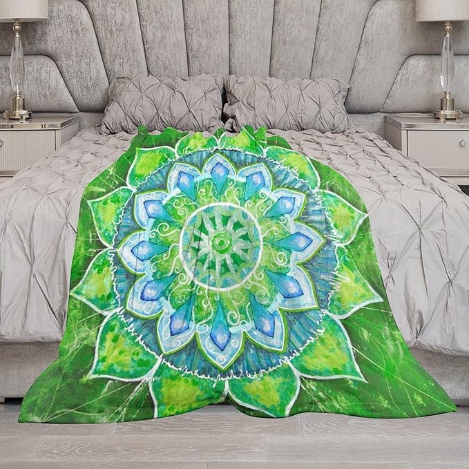 Abstract Mandala Throw Blanket Indian Hippie Bohemian Art Floral Texture Pattern Blanket for Sofa Bed Couch Chair Or Dorm 30"x40"